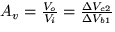 $A_v=\frac{V_o}{V_i}=\frac{\Delta V_{c2}}{\Delta V_{b1}}$