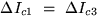 $\Delta I_{c1}~=~\Delta I_{c3}$