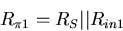 \begin{displaymath}
R_{\pi 1}=R_S\vert\vert R_{in1}\end{displaymath}